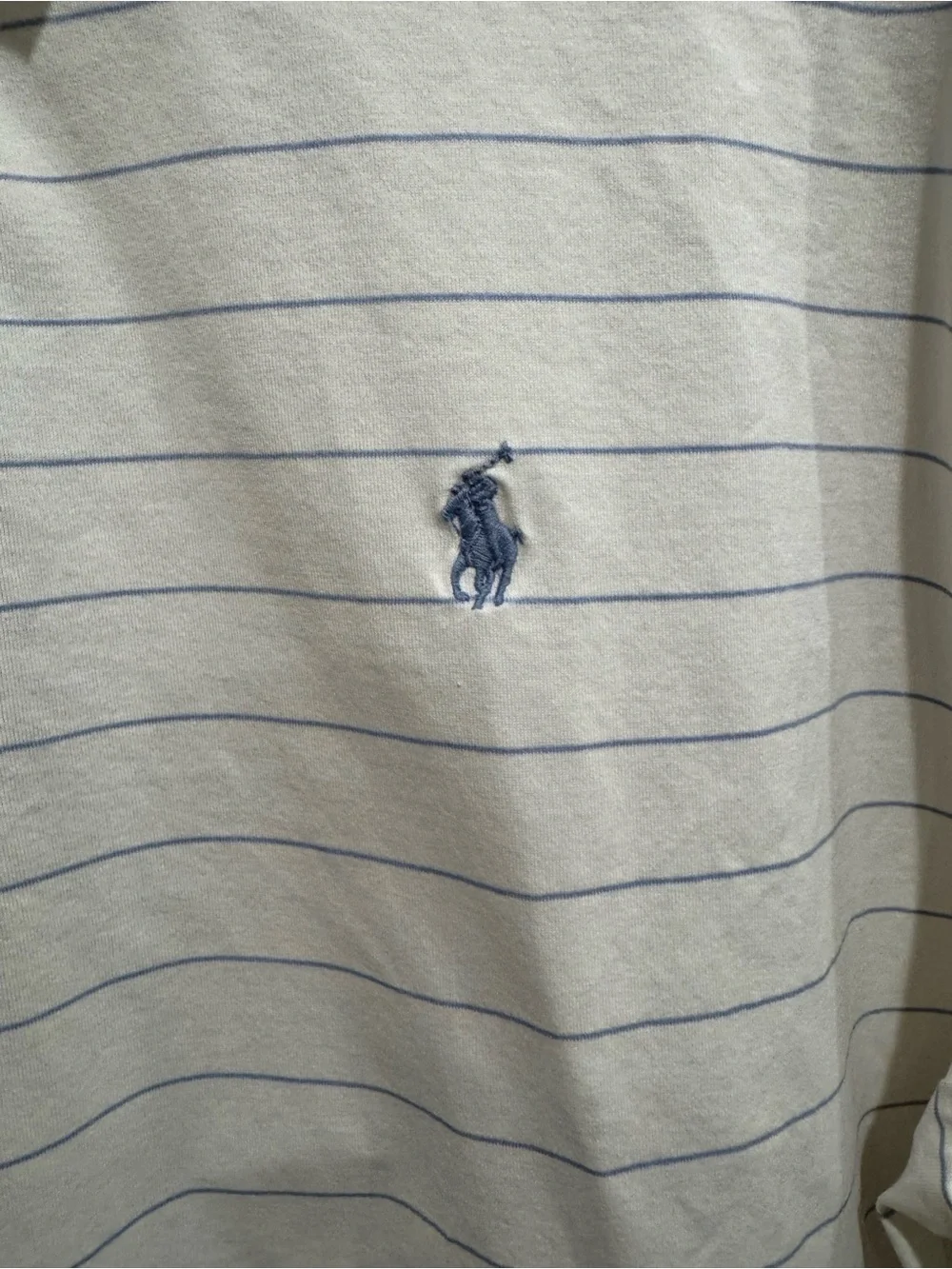 Ralph Lauren Golf White Polo with Light Blue Stripes 100% Pima Cotton Casual XL
